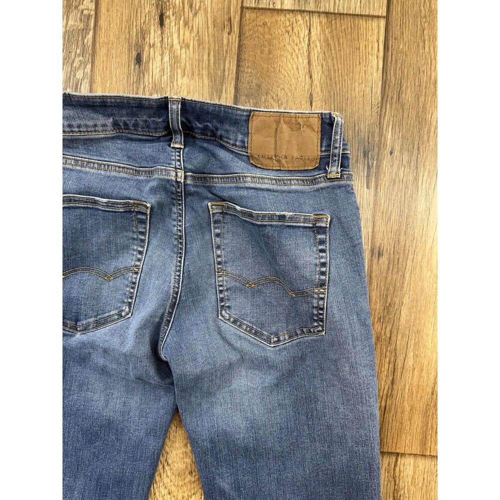 MENS American Eagle Jeans 28x32 Blue Denim  Flex 4 Patch Look Skinny 30"L - Picture 12 of 14